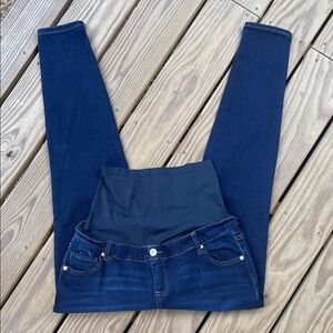 Women's Dark Blue Maternity Jeans TimeAndTru large 12-14